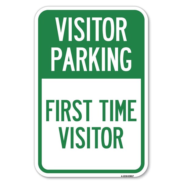 Reserved Parking Sign Visitor Parking F Heavy-Gauge Aluminum Sign, 12" x 18", A-1218-23017